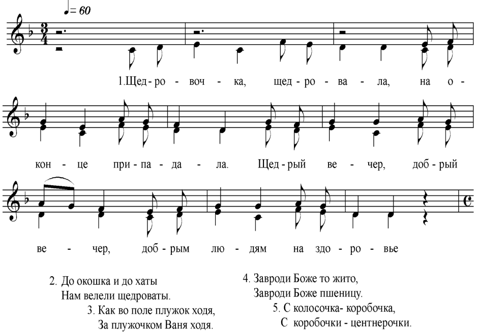 Щедрый вечер Ноты