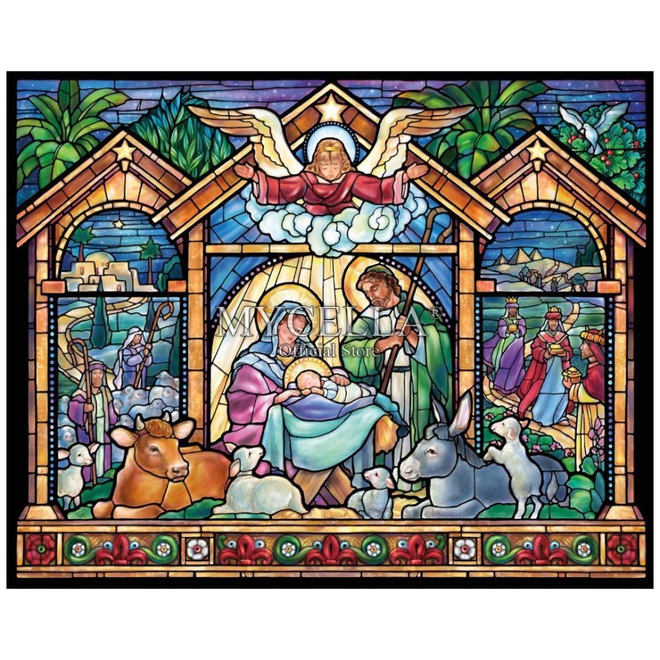 Алмазная мозаика вертеп Рождество Христово Иисус Христос