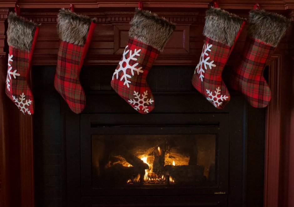 Hang stockings by Fireplace