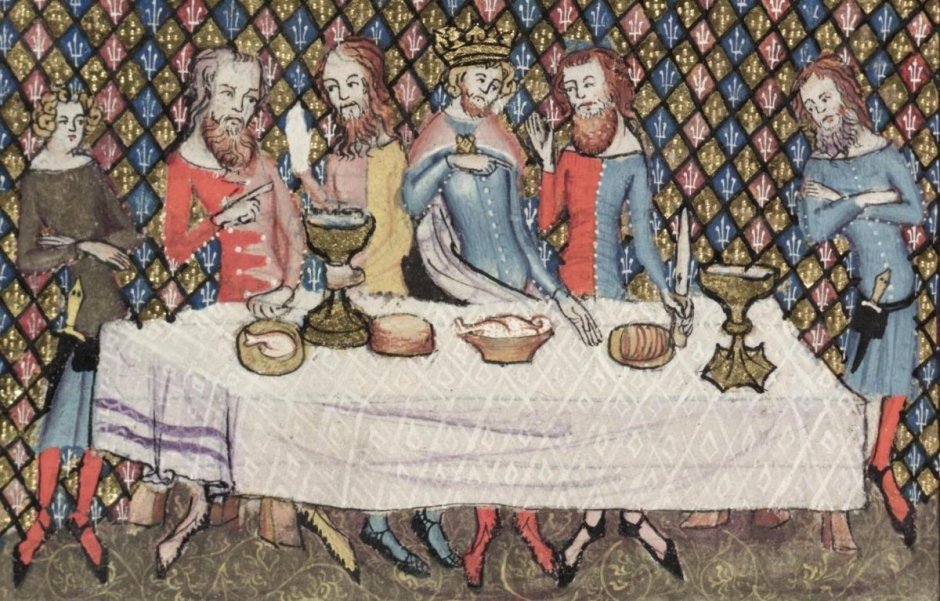 Пир в средневековой миниатюре