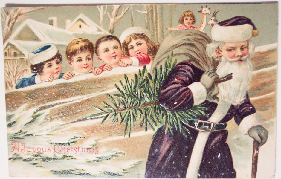 Старые открытки с новым годом и Рождеством