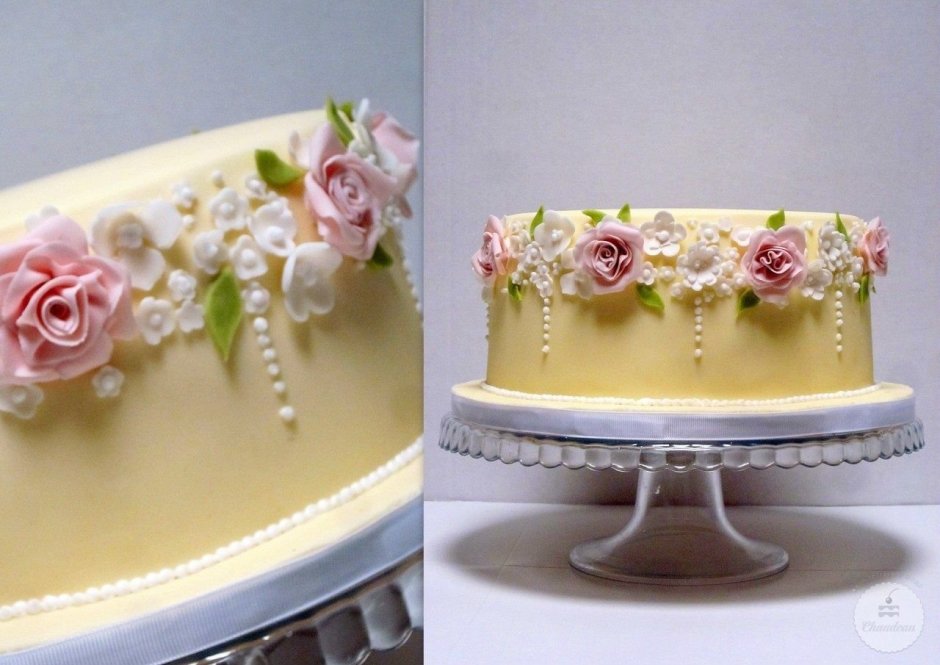 Свадебный торт с гипсофилой один ярус