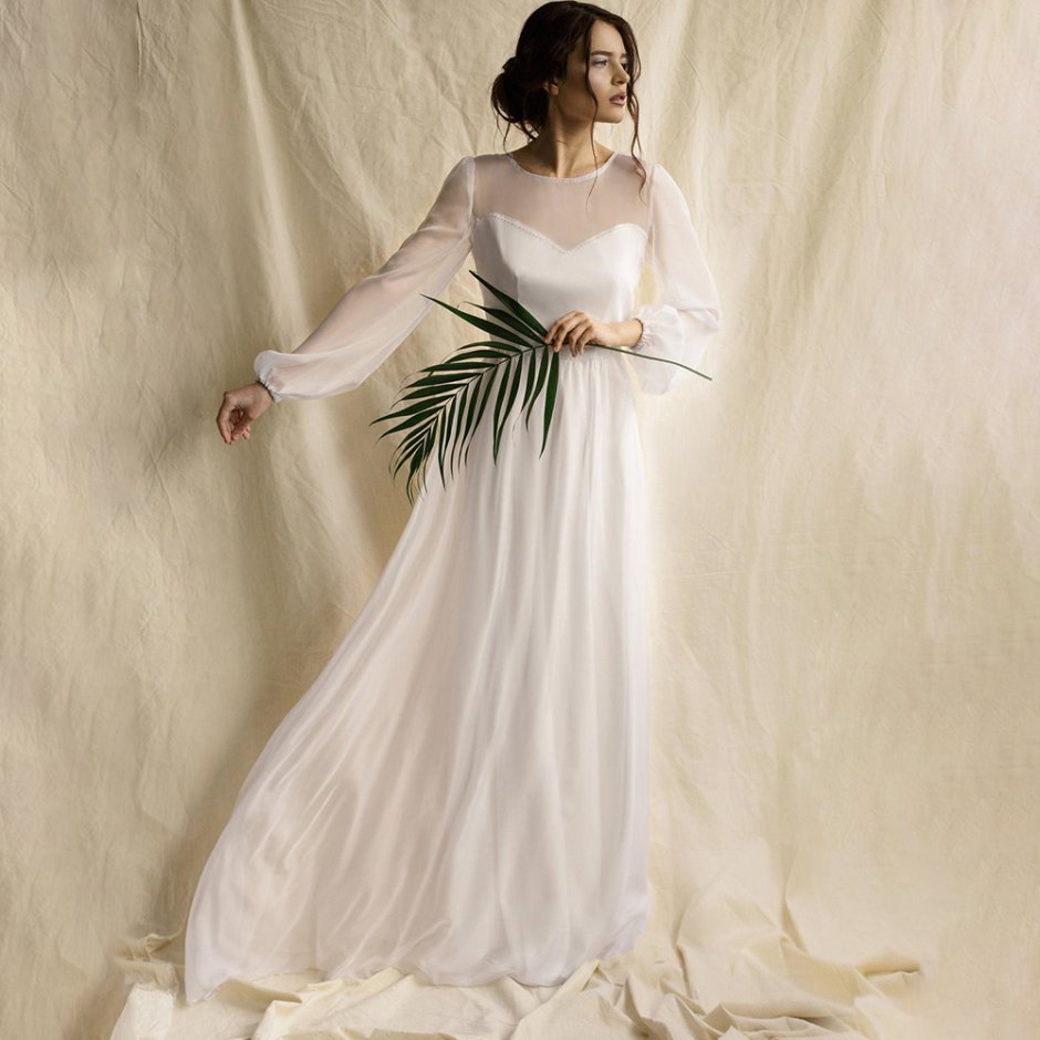 Платье невесты с рукавами