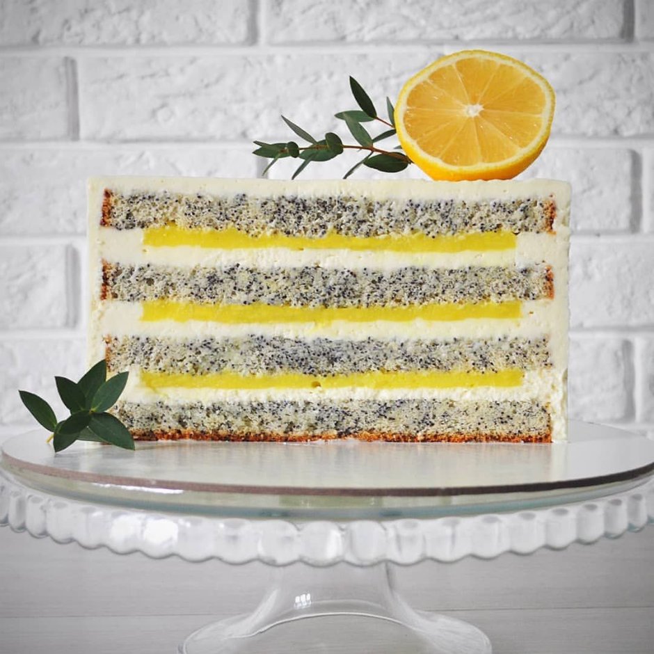 Торт маковый бисквит лимонный курд
