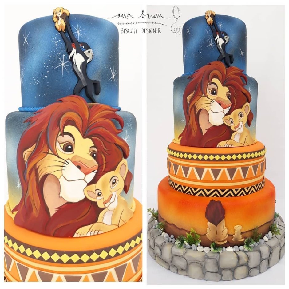 Торт на годик со львом