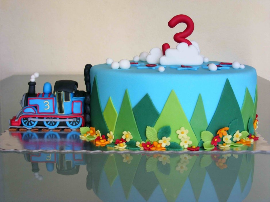 Торт с поездом для мальчика 5 лет