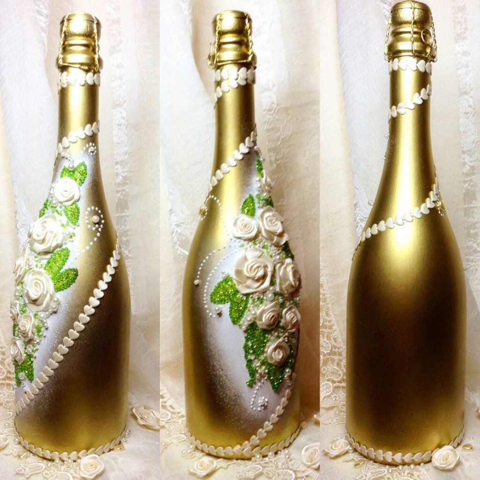 Декорированная бутылка шампанского