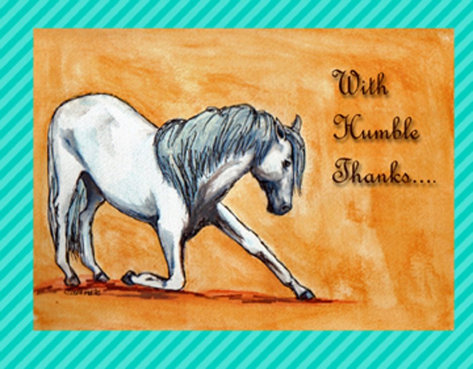 Акварельные открытки с лошадками