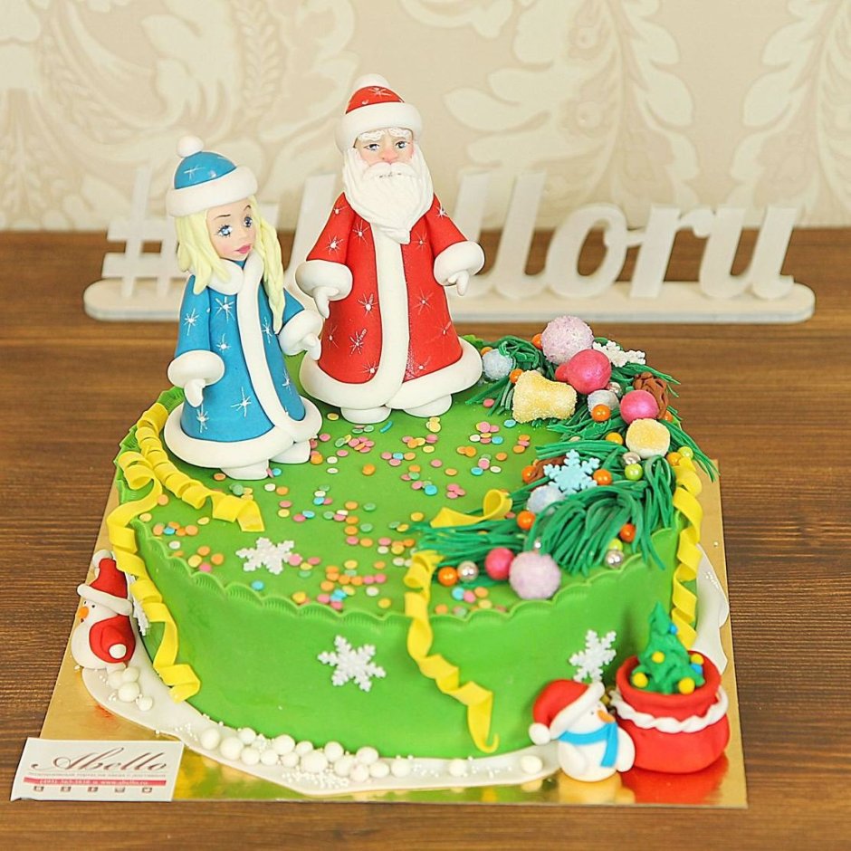 Торт с дедом Морозом и Снегурочкой
