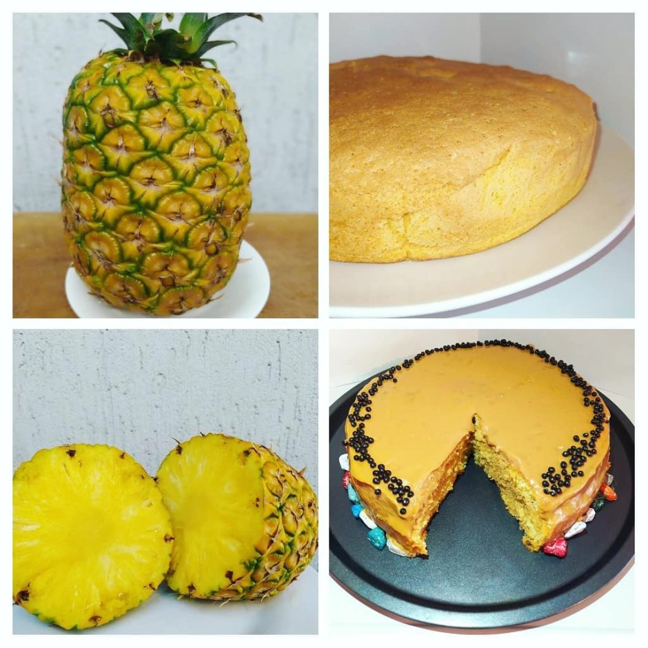 Пирожное с ананасом