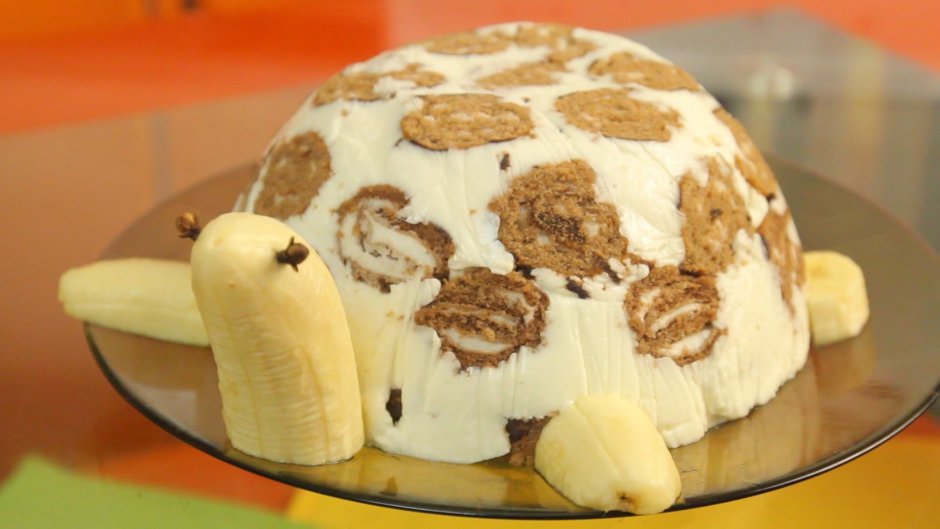 Торт черепаха с бананом