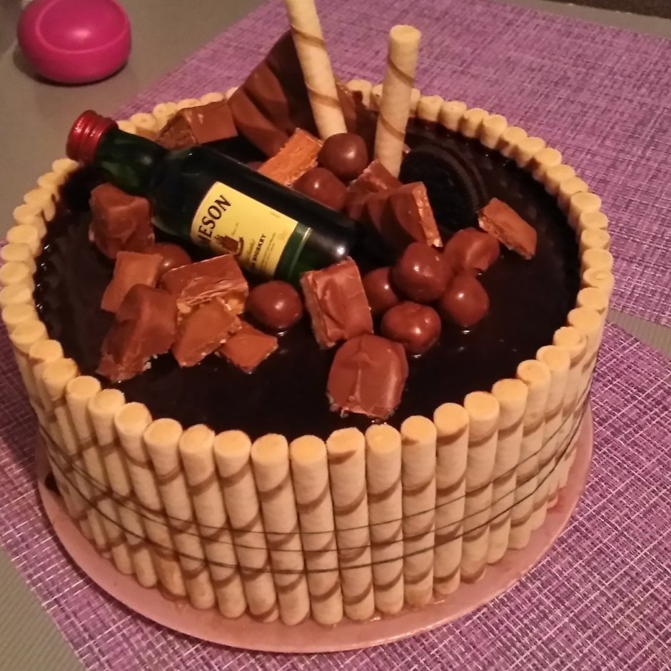 Украшение шоколадного торта для мужчины