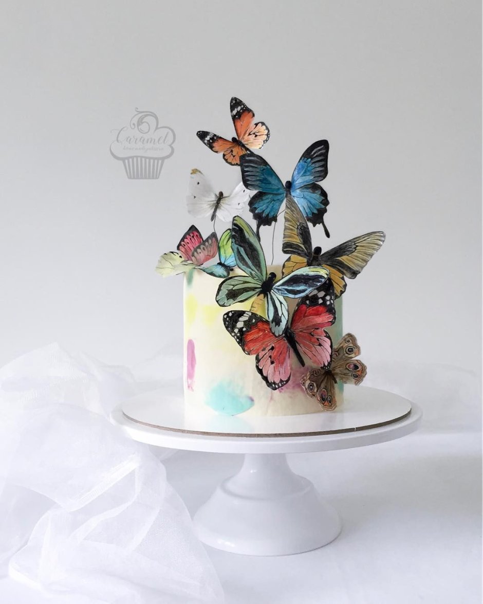Вафельные бабочки для торта