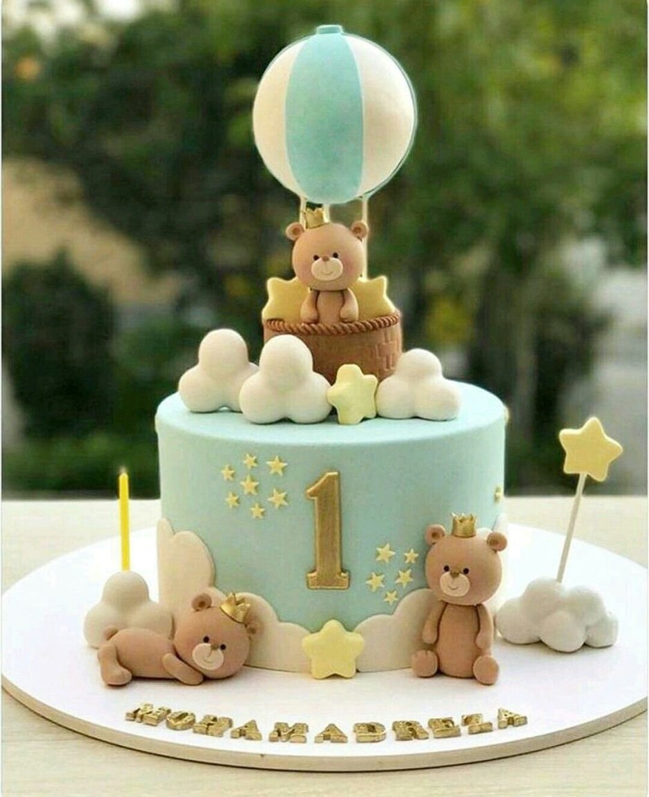 Стильный детский торт на 1 год