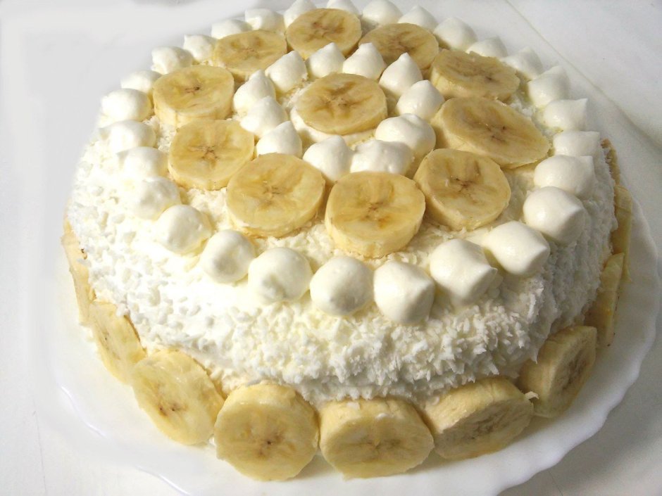 Торт банановый рай бисквитный