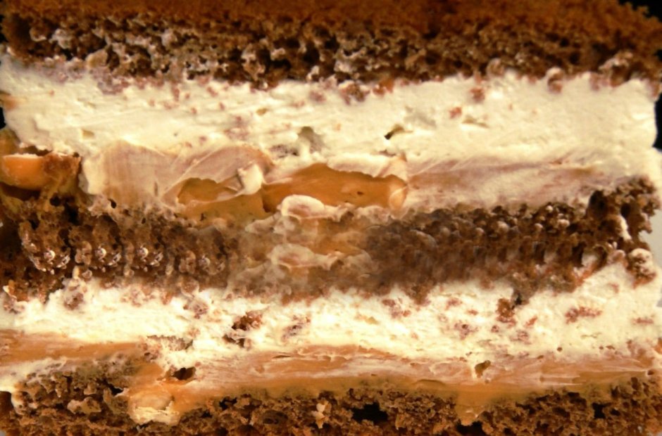 Торт со сгущенкой в разрезе