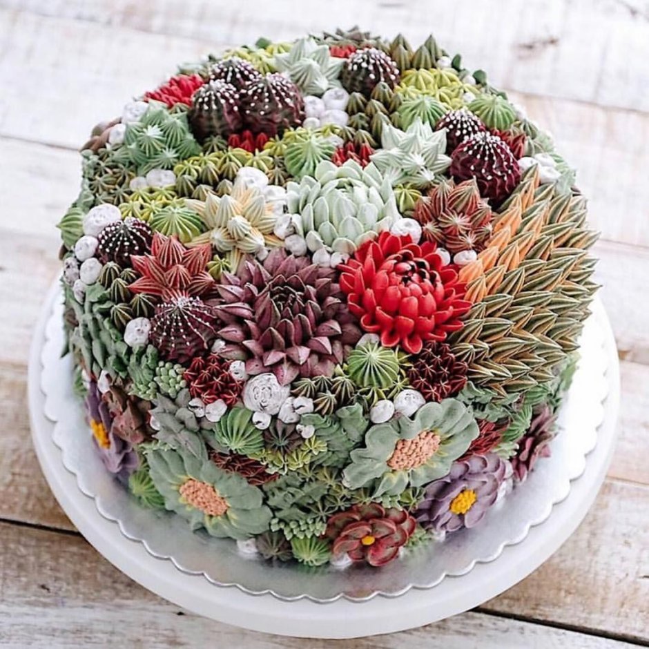 Украшение торта съедобными цветами