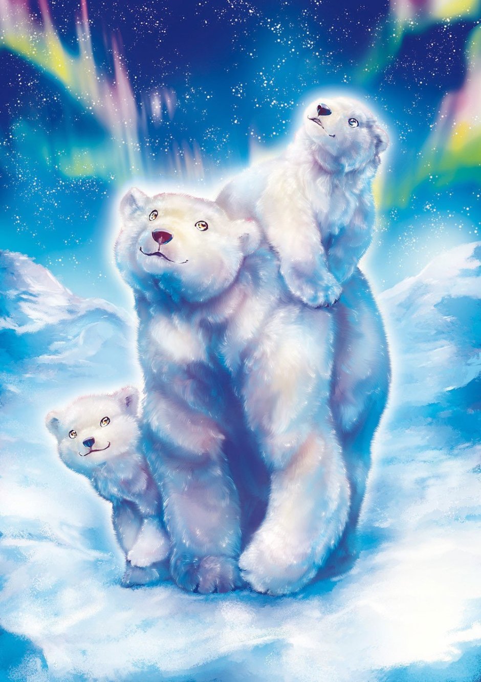 Белый медведь Умка с мамой