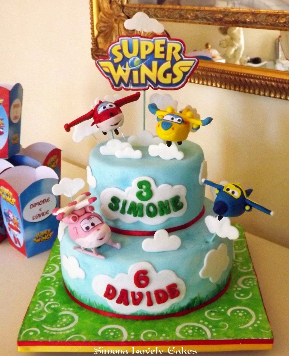 Детский торт супер Крылья