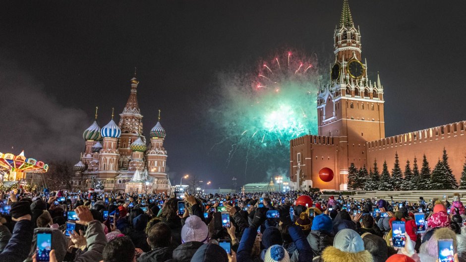 Новогодний салют в Москве 2020 на красной площади