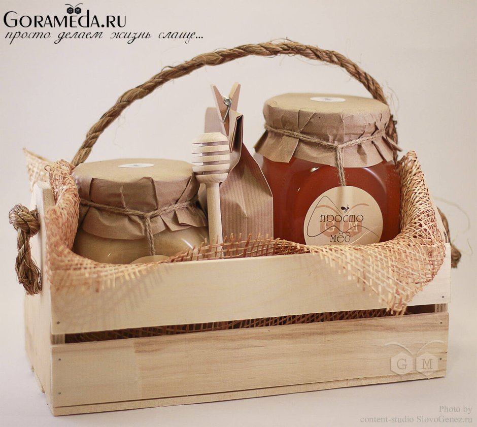 Декорированный ящик из дерева для меда