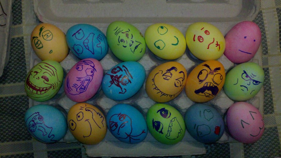 Прикольные яйца на Пасху