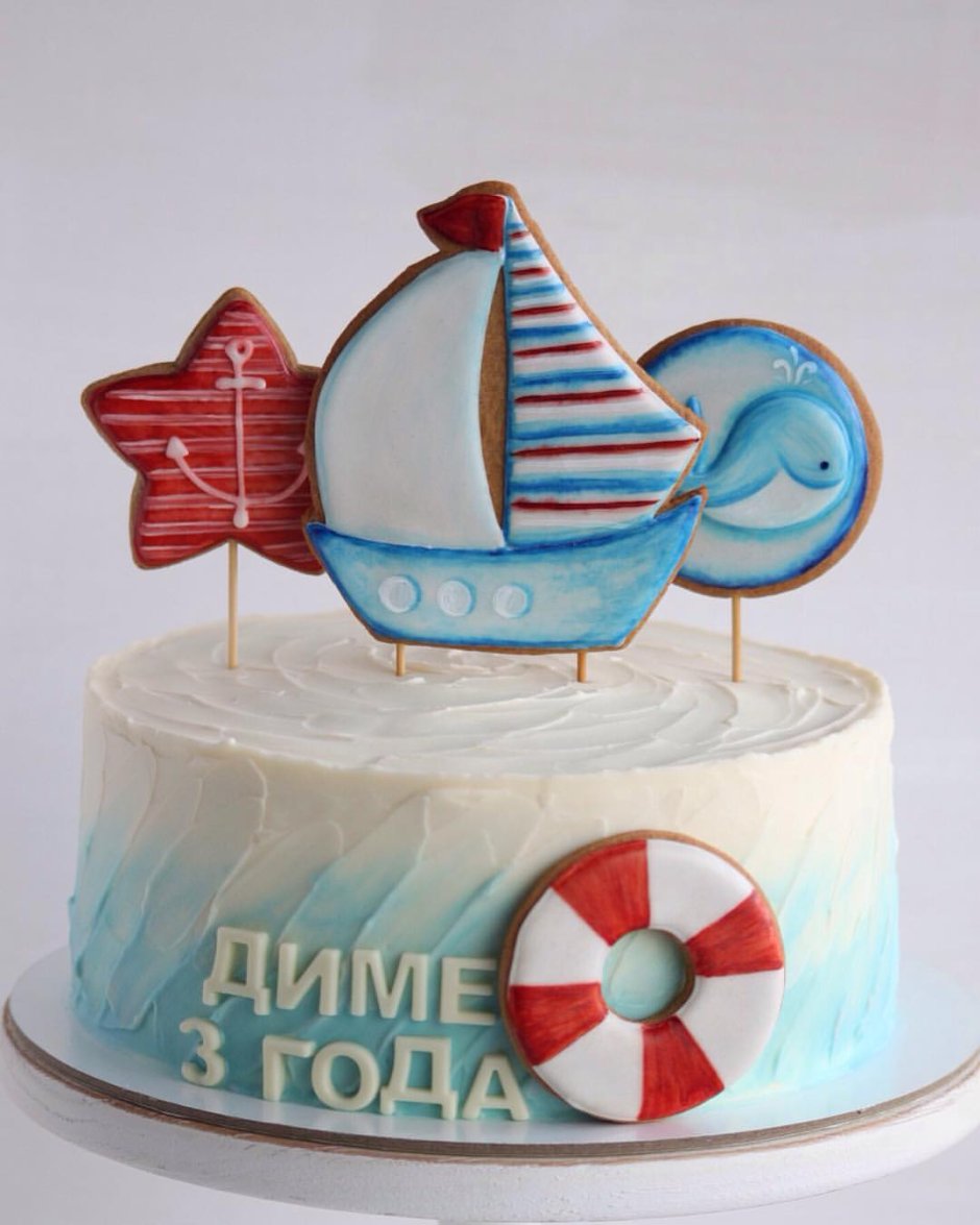 Декор торта в морском стиле