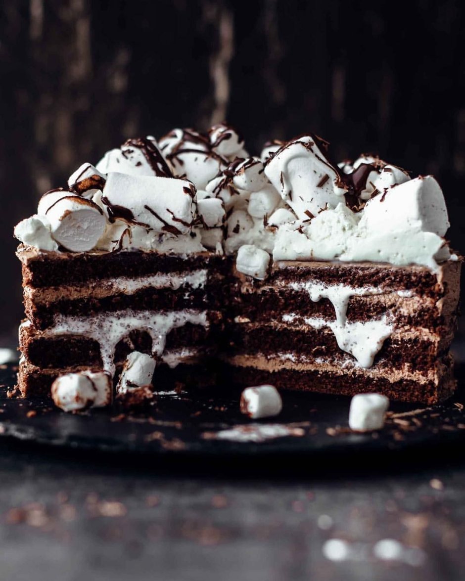Торт с маршмеллоу и шоколадом