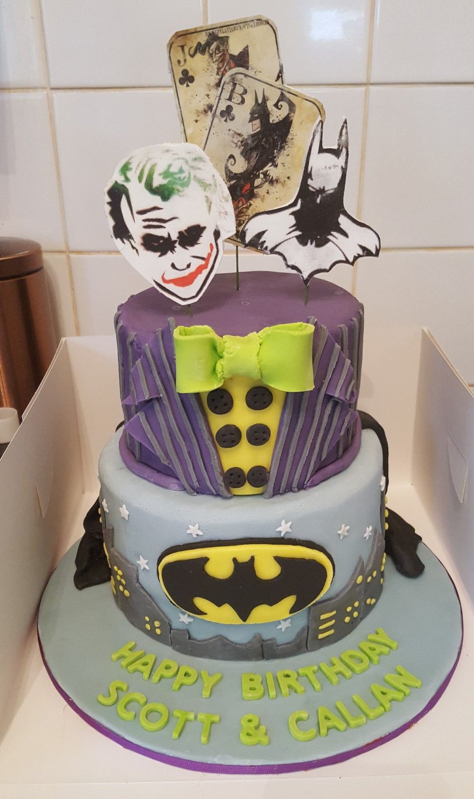 Торт в стиле Бэтмен и Джокер