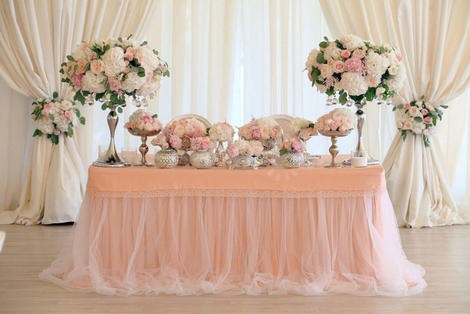 Декор свадьбы в персиковых тонах
