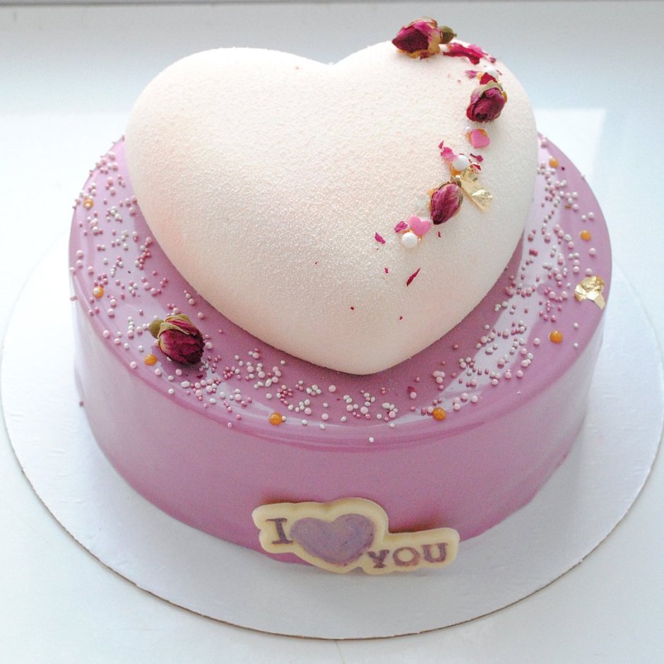 Торт с сердечками для девочки
