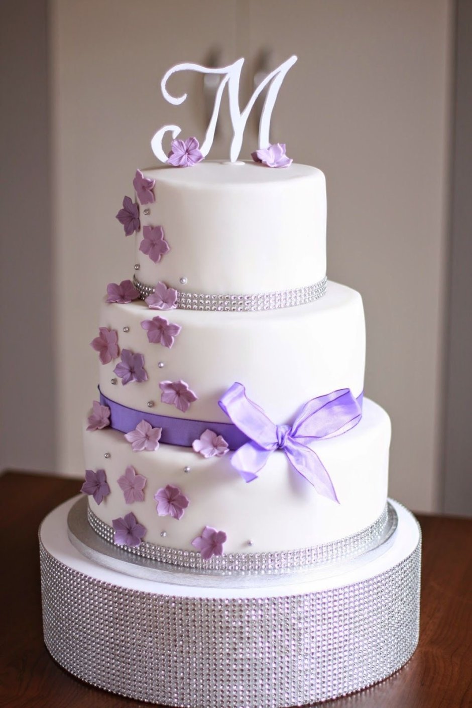 Торт свадебный маленький Лавандовые цвета