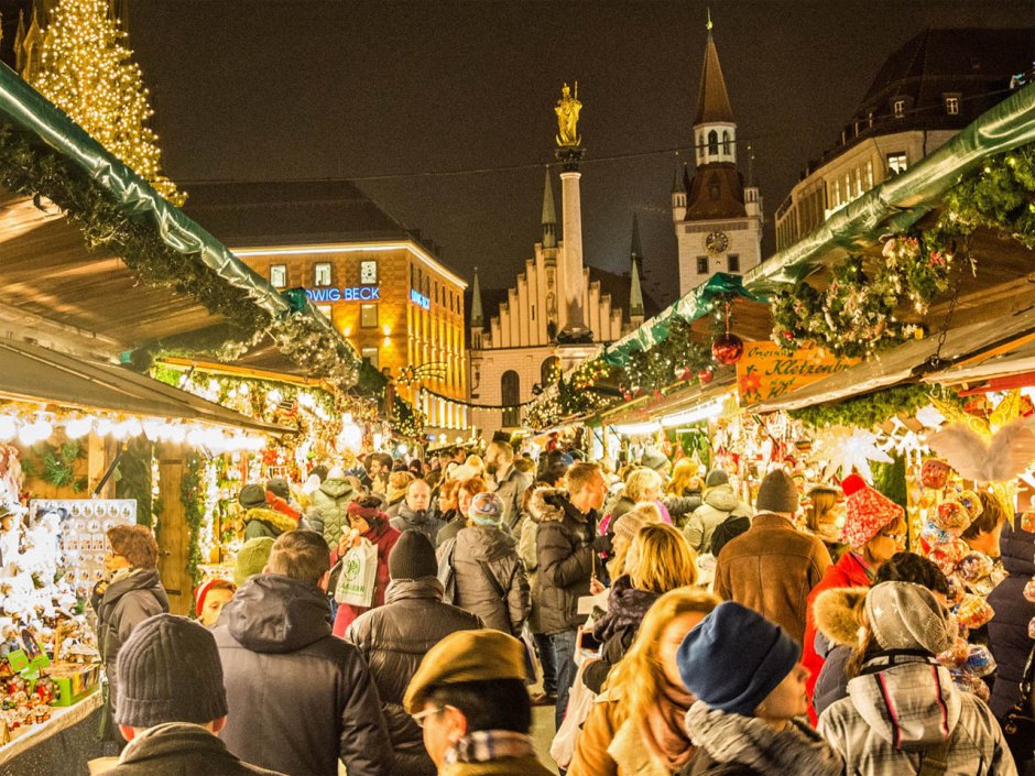 Мариенплац Мюнхен Рождество