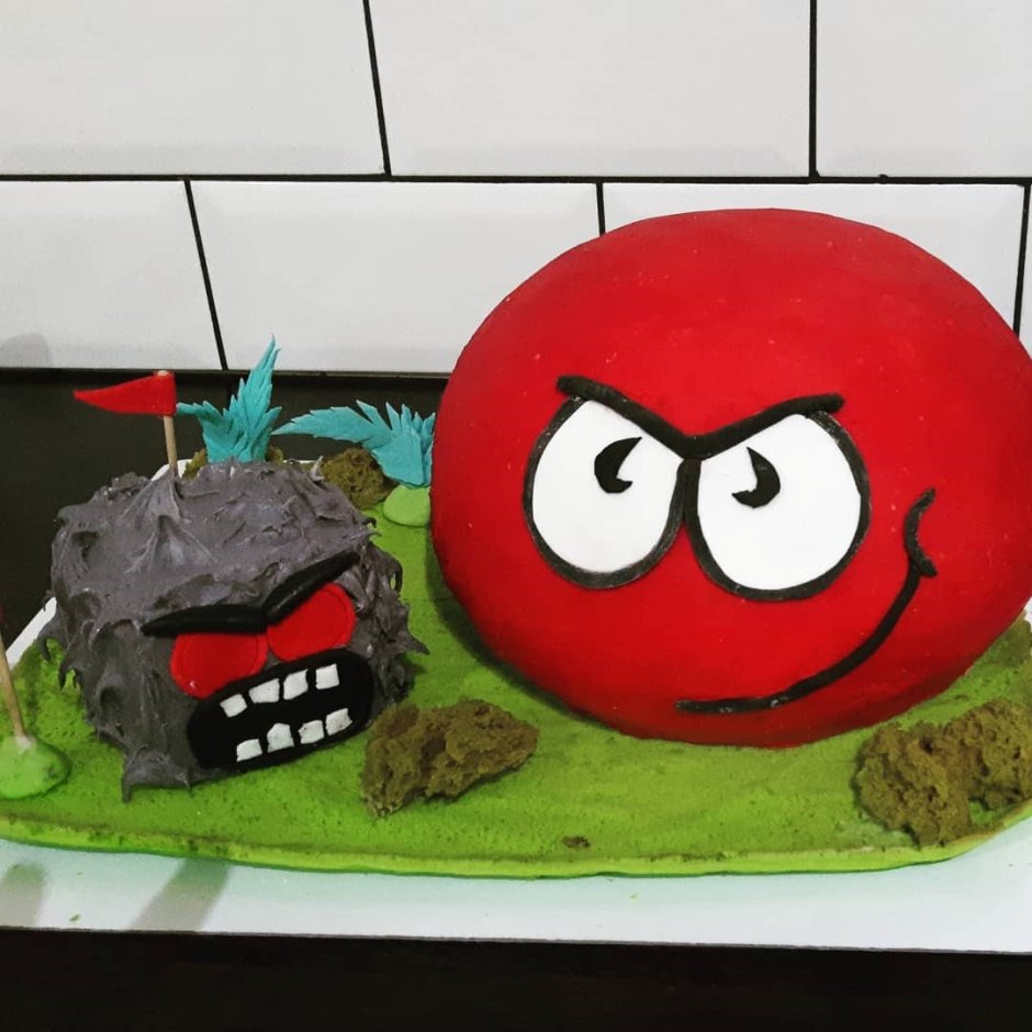 Торт в виде красного шара