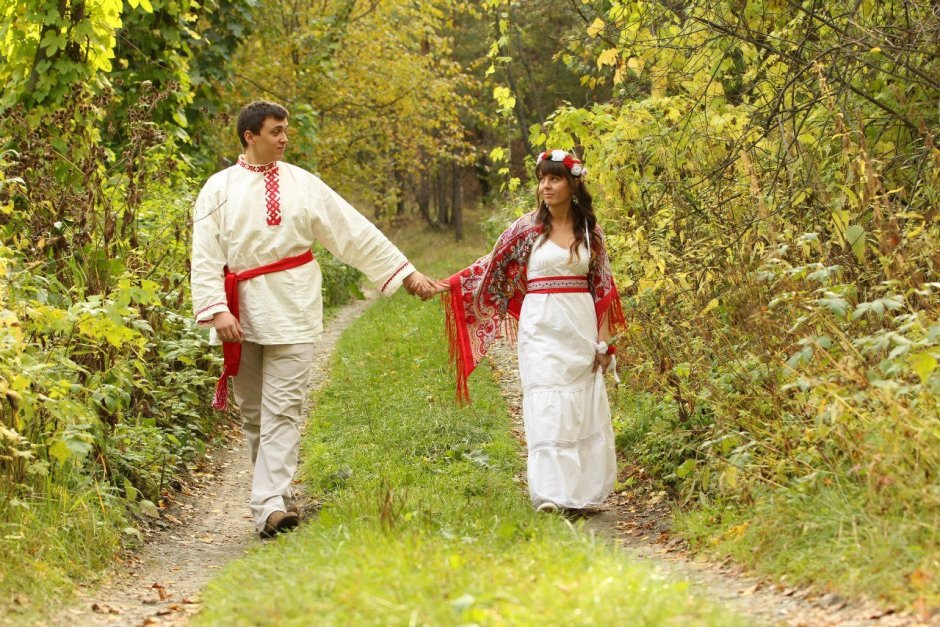 Свадьба в русско народном стиле летом