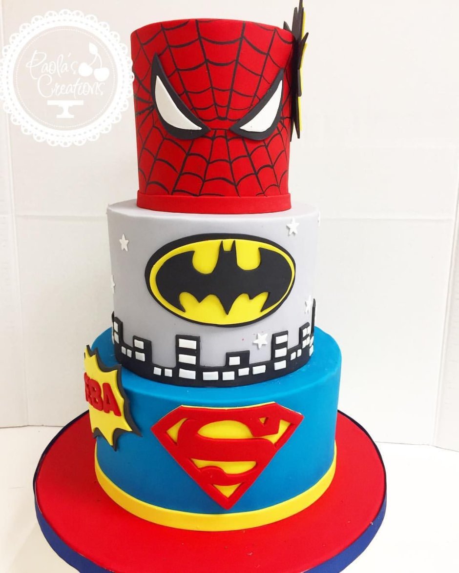 Детский торт Бэтмен Спайдермен