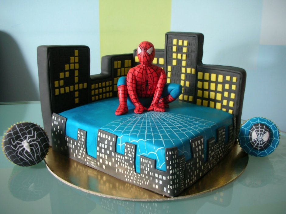 Торт человек паук и майнкрафт