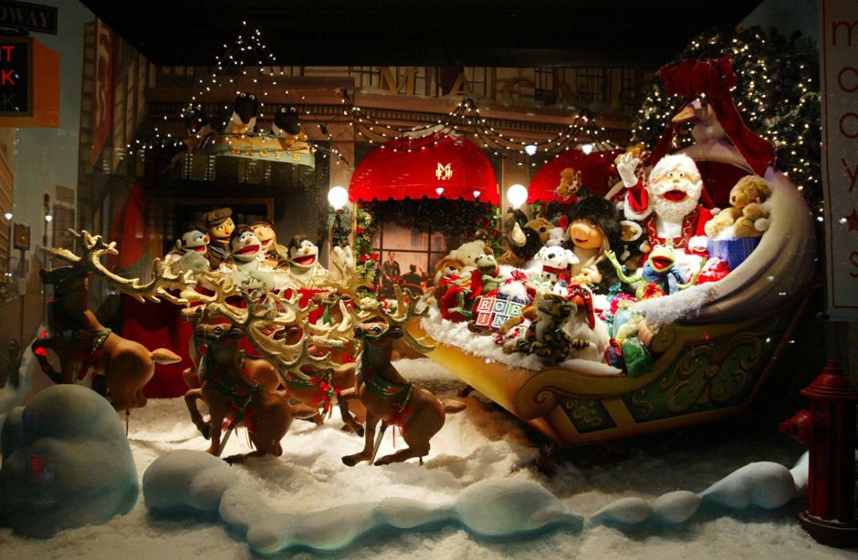 Витрины магазинов на Рождество в Англии