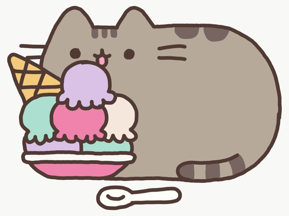 Нарисовать котика с тортиком