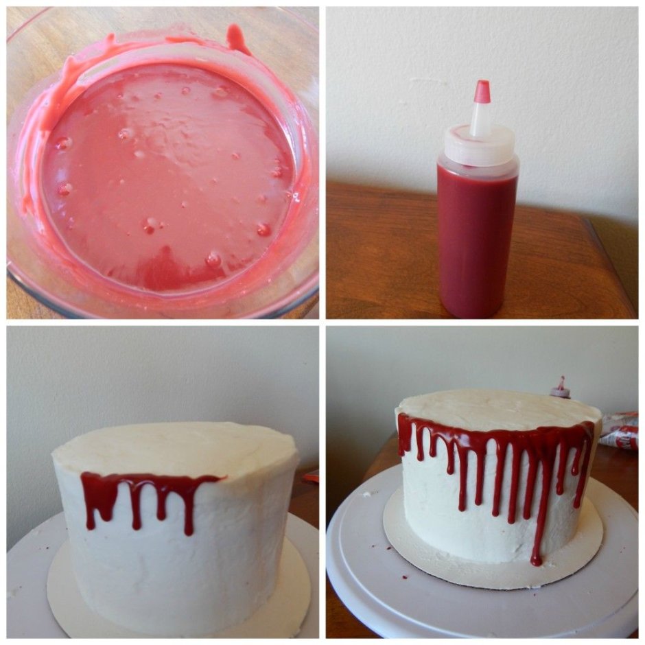 Торт с кровавыми подтеками