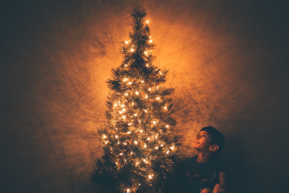 Новогодняя елка в темноте