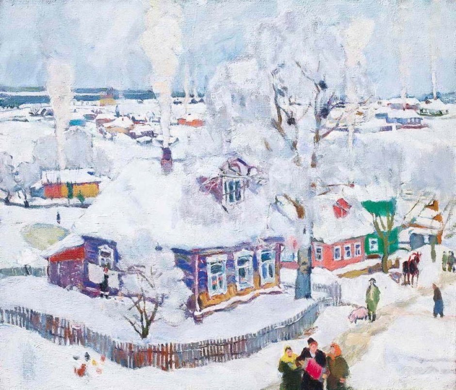Картина Бориса Кустодиева Масленица 1916