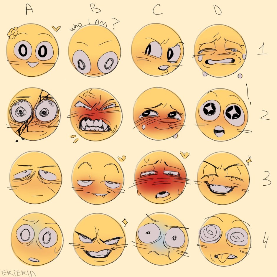 Выражения лица эмоции для рисования