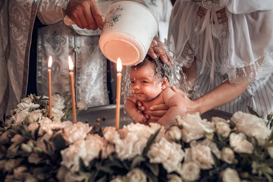 Украшение купели на крещение ребенка