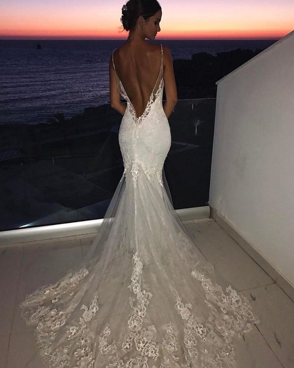 Свадебное платье Русалка с открытой спиной