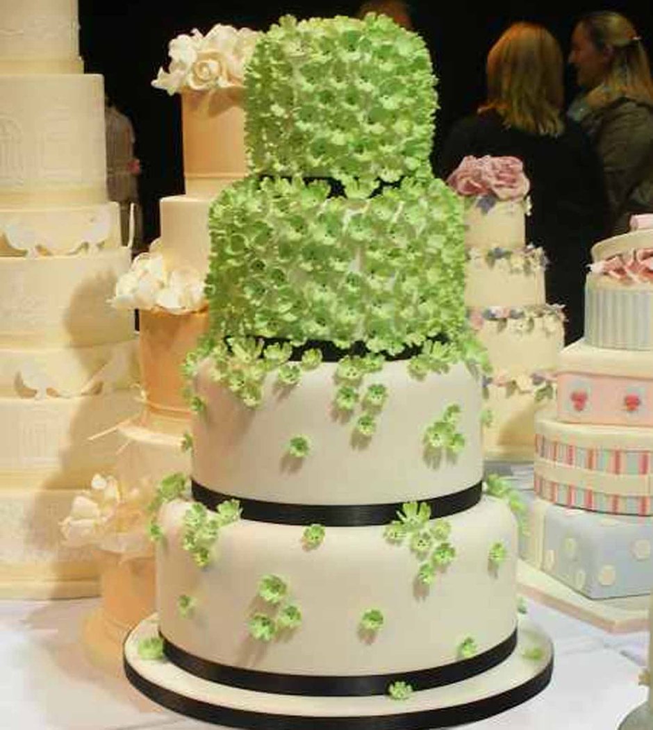 Свадебный салатовый торт