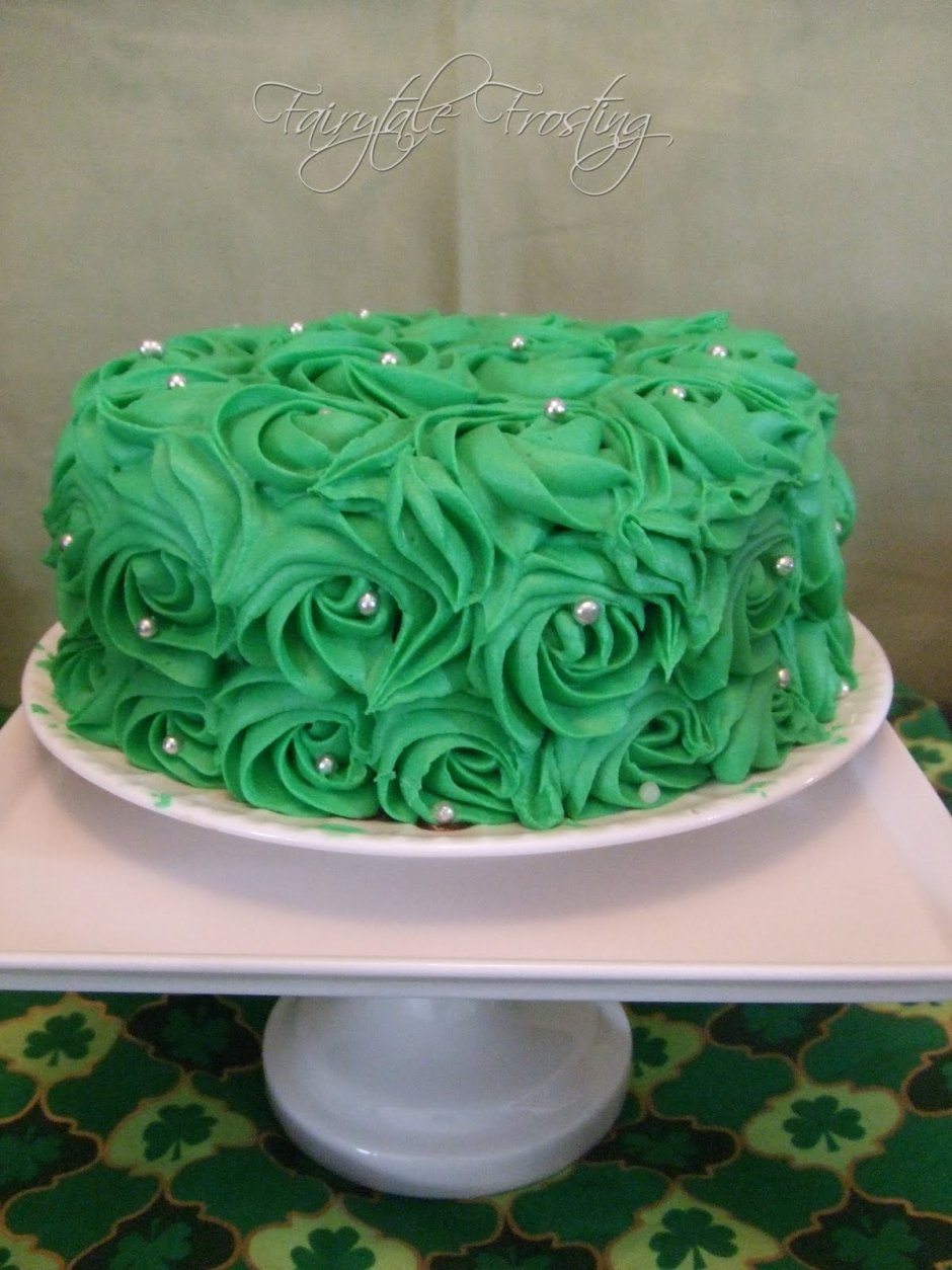 Зелёный торт одноярусный