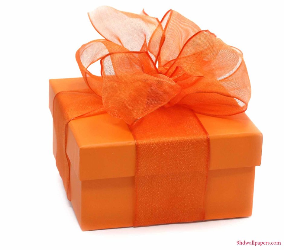 Оранжевая подарочная коробка