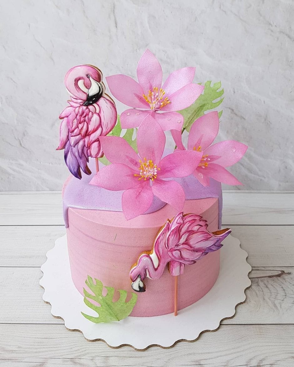 Торт с цветочки девочке розовый