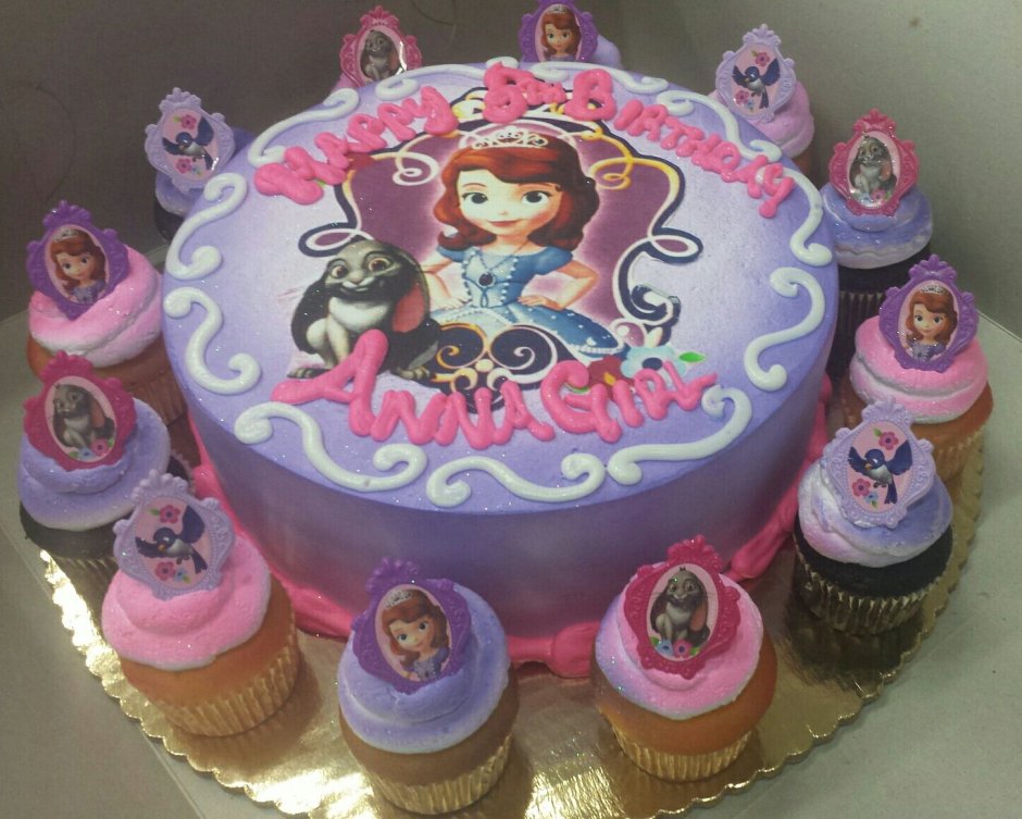 Тортик с рисунком принцессой для девочки